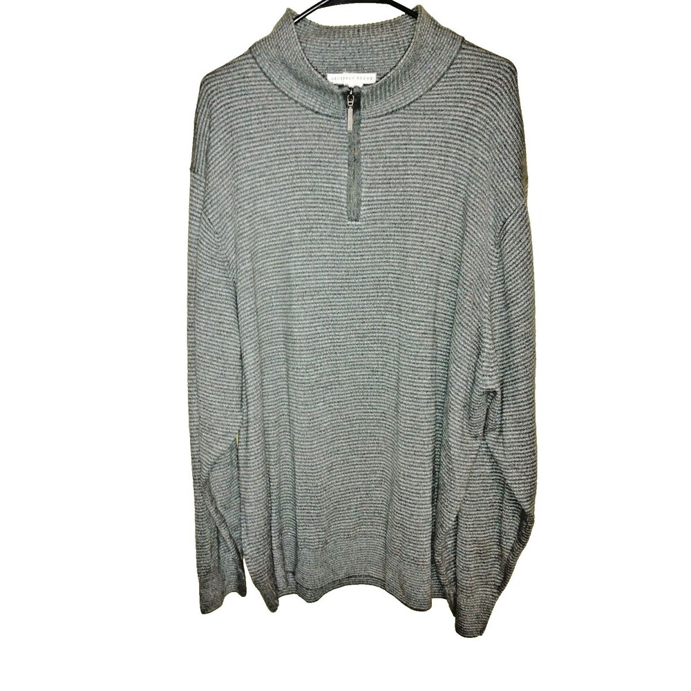 Geoffrey Bean 1/4 Zip Sweater Men’s 3XL S2S23 P2P26 Length32 Waffle Knit Nice